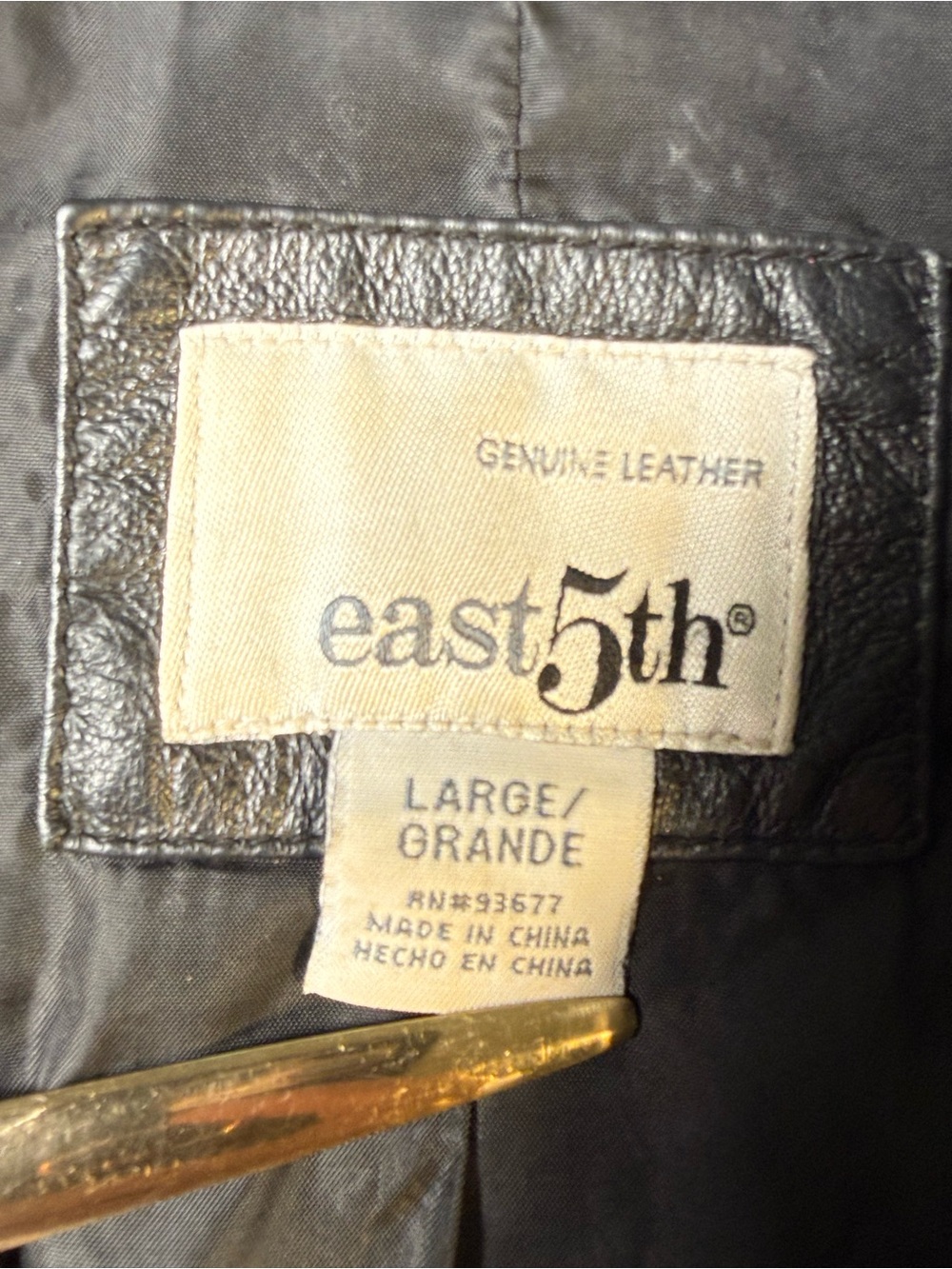 East 5th Womens Large Black Genuine Leather Blazer Jacket 3 Button Classic Fit - Picture 6 of 11
